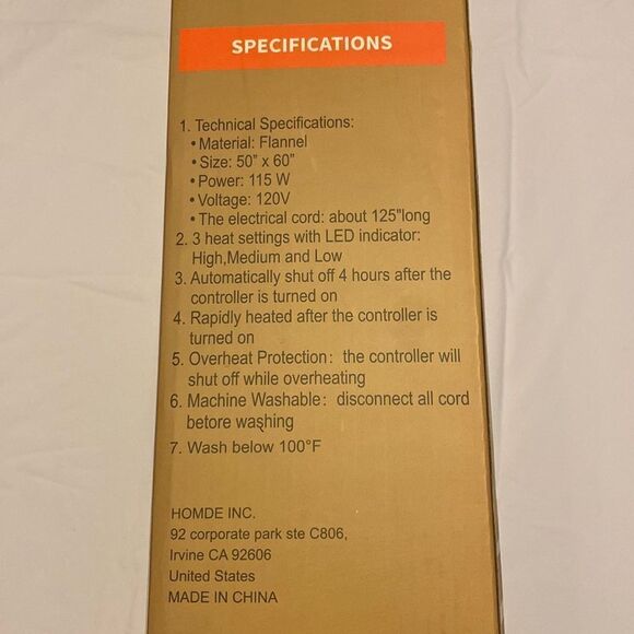 Homde Washable Heated Navy Throw Blanket 50x60 inches NWT - Picture 2 of 8